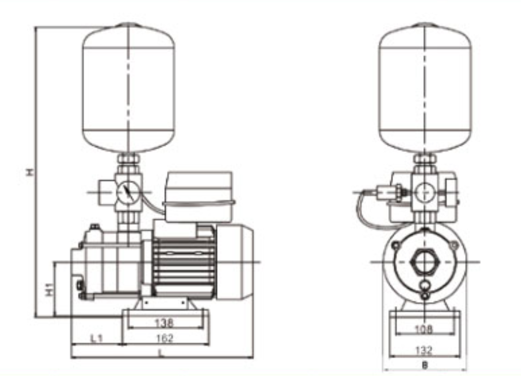 Overall Dimensions of Variable-frequency Pump